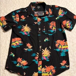 Billabong Tropical Black Hawaiian Shirt